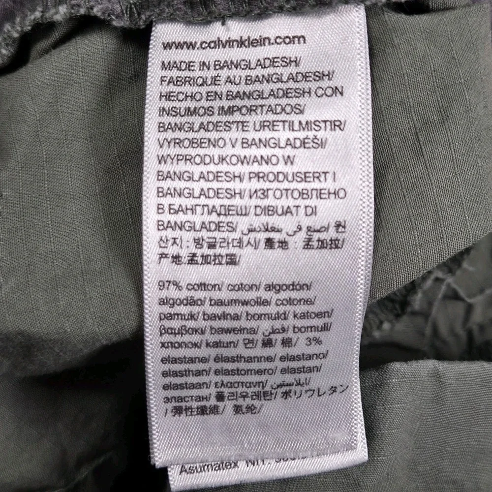 Calvin Klein Cargo Shorts Men's Size 32 Army Green Ripstop Utility Hiking Gear